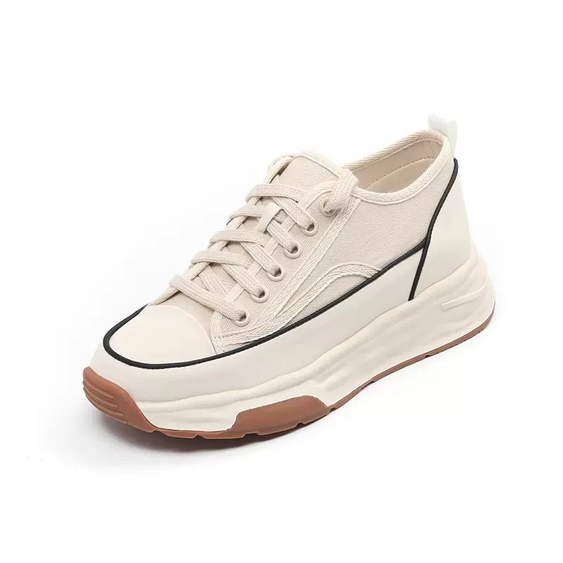 画像5: thick-soled lace-up canvas lace-up sneakers  厚底プラットフォームレースアップキャンバススニーカー (5)