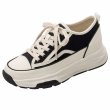 画像2: thick-soled lace-up canvas lace-up sneakers  厚底プラットフォームレースアップキャンバススニーカー (2)