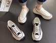 画像11: thick-soled lace-up canvas lace-up sneakers  厚底プラットフォームレースアップキャンバススニーカー (11)