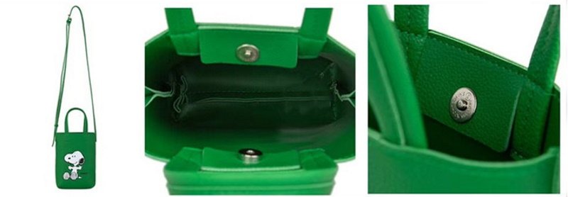 画像6: Snoopy Leather Pochette Tote Shoulder Bag　 スヌーピーレザーポシェットトートショルダーバッグ (6)