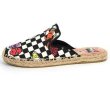 画像1: Women Damier & Comic Print espadrilles sandals slippers 　ダミエ＆コミックプリントエスパドリーユフラットサンダル 　スリッパ (1)