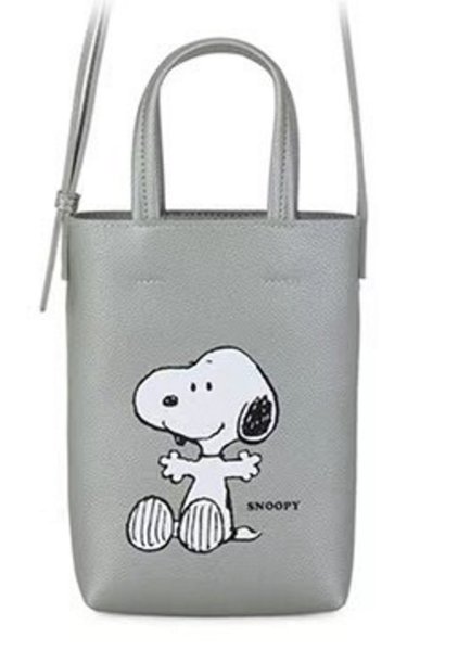 画像1: Snoopy Leather Pochette Tote Shoulder Bag　 スヌーピーレザーポシェットトートショルダーバッグ (1)
