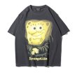 画像2: spongebob x mona lisa sponge lisaTshirts 　ユニセックス男女兼用 オーバーサイズスポンジボブ×モナリザスポンジリサ 半袖 Tシャツ (2)