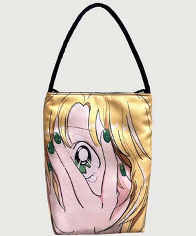画像2:  girl comic print tote shoulder bag ガール美少女プリントトートショルダーバック  (2)