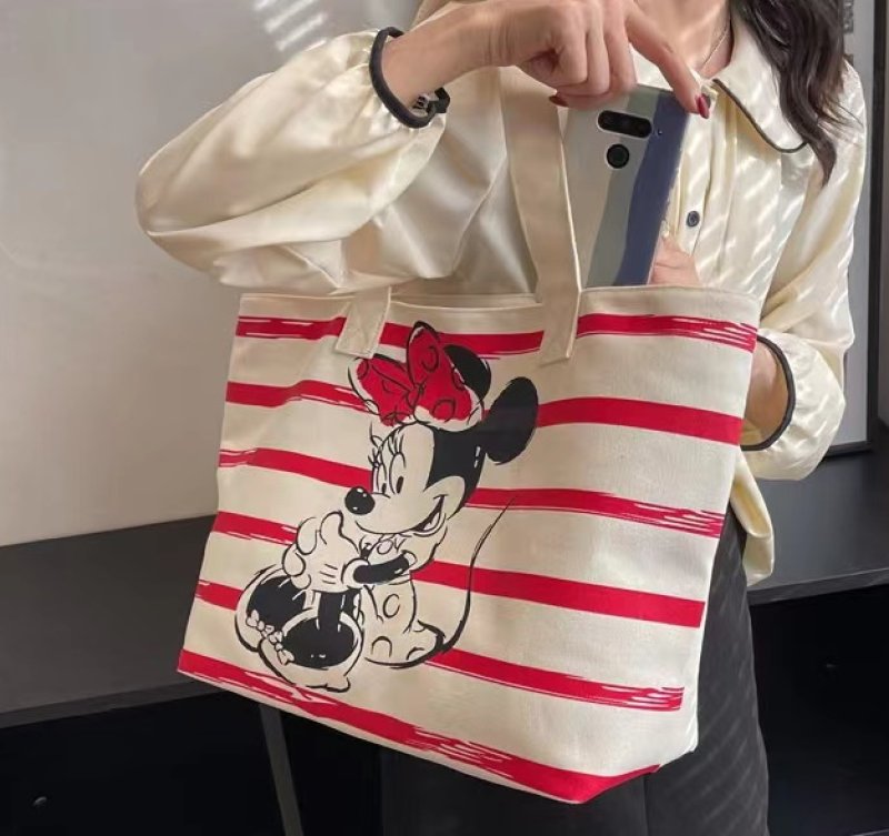 画像8: Snoopy & Minnie CANVAS LARGE TOTE SHOULDER BAG　スヌーピー＆ミニー キャンバスラージトートショルダーバッグ (8)