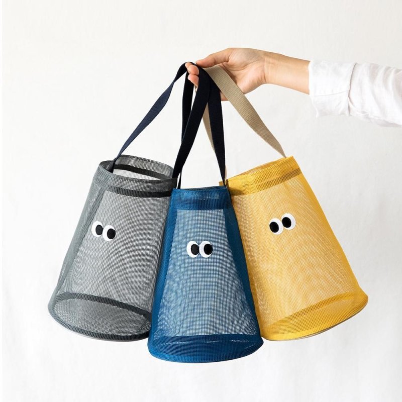 画像8: Mesh Eco tote bag with eyeballs　目玉付きメッシュ 水桶型 エコトートバック　ユニセックス 男女兼用 (8)