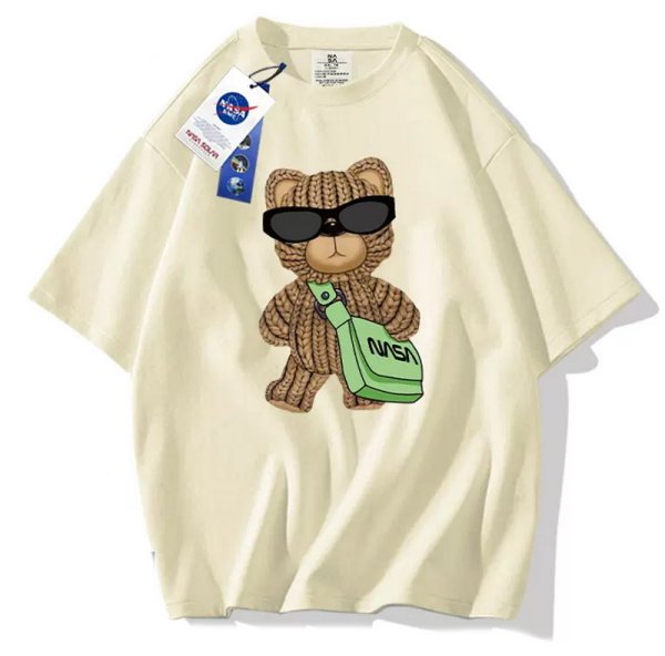 画像1: hip hop bear x NASA Print Tshirts 　ユニセックス男女兼用キッズヒップホップベア×ナサNASAプリント  半袖 Tシャツ (1)