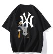 画像2: Goofy x NY New York basebal Print Tshirts 　ユニセックス男女兼用グーフィー×NYニューヨーク ベイスボール 半袖 Tシャツ (2)