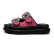 画像4: Square Buckle Rhinestone platform sandals slippers 　スクエア バックル ラインストーン厚底プラットフォームサンダルスリッパ (4)