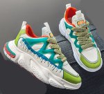 画像4:  Unisex graphic paint style lace-up sneakers  ユニセックス メンズ男女兼用グラフィックペイントレースアップレザー スニーカー (4)