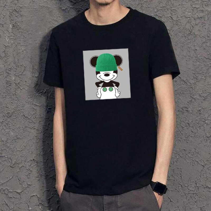 画像5: top green hat Mickey Print Tshirts  ユニセックス男女兼用グリーンキャップミッキーマウス ミッキープリント  半袖 Tシャツ (5)