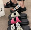 画像9: Square Buckle Rhinestone platform sandals slippers 　スクエア バックル ラインストーン厚底プラットフォームサンダルスリッパ (9)