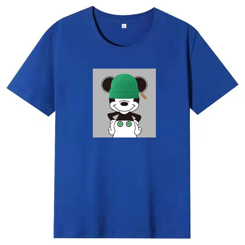 画像3: top green hat Mickey Print Tshirts  ユニセックス男女兼用グリーンキャップミッキーマウス ミッキープリント  半袖 Tシャツ (3)