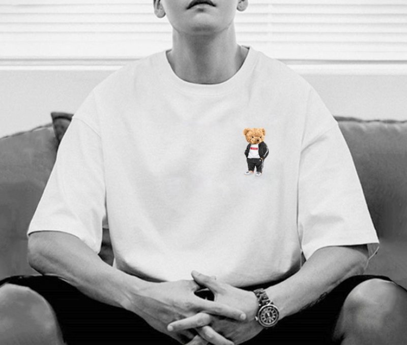 画像13: One point sports uniform bear Print Tshirts  ユニセックス男女兼用ワンポイントスポーツユニホームベアプリント  半袖 Tシャツ (13)