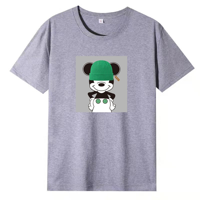 画像4: top green hat Mickey Print Tshirts  ユニセックス男女兼用グリーンキャップミッキーマウス ミッキープリント  半袖 Tシャツ (4)