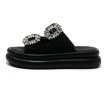 画像2: Square Buckle Rhinestone platform sandals slippers 　スクエア バックル ラインストーン厚底プラットフォームサンダルスリッパ (2)