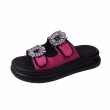 画像8: Square Buckle Rhinestone platform sandals slippers 　スクエア バックル ラインストーン厚底プラットフォームサンダルスリッパ (8)