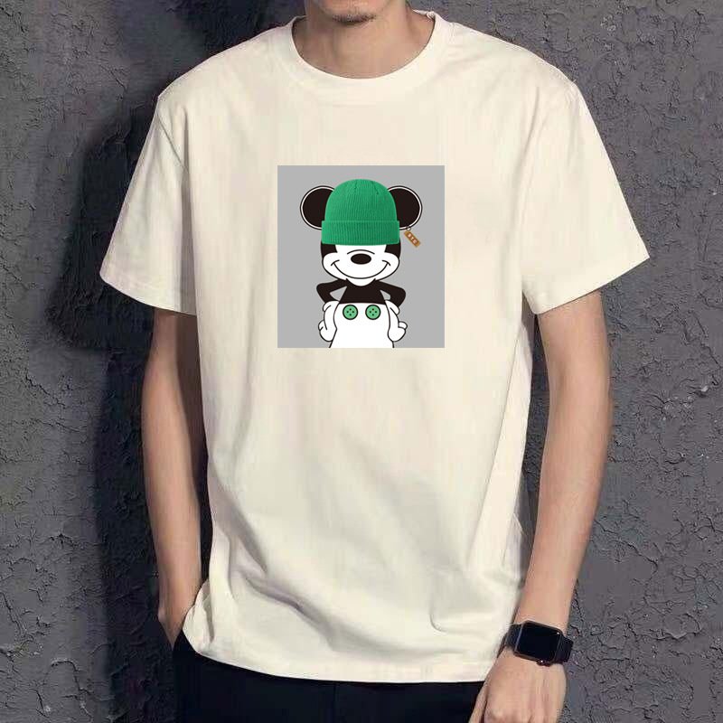 画像6: top green hat Mickey Print Tshirts  ユニセックス男女兼用グリーンキャップミッキーマウス ミッキープリント  半袖 Tシャツ (6)