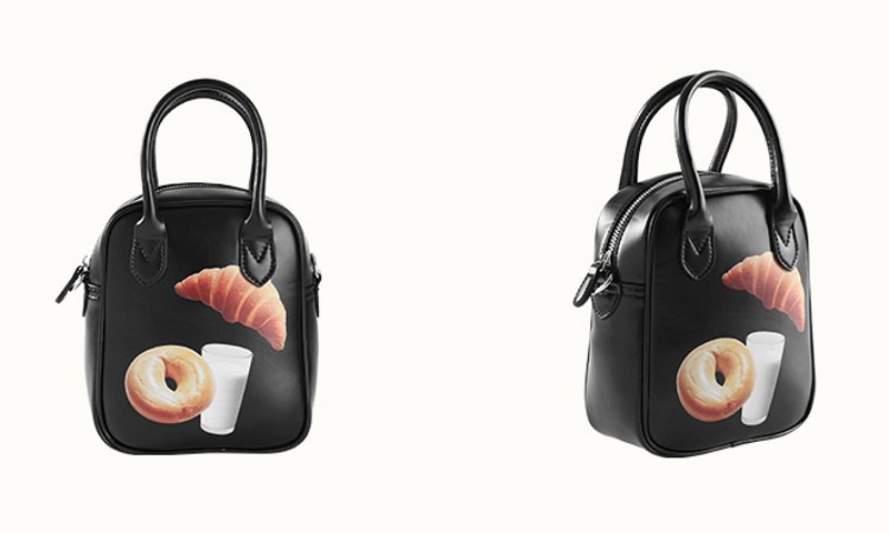 画像7: Croissant & bagel & milk print mini TOTE SHOULDER BAG　クロワッサン&ベーグル&ミルクプリントミニトートショルダーバッグユニセックス 男女兼用 (7)