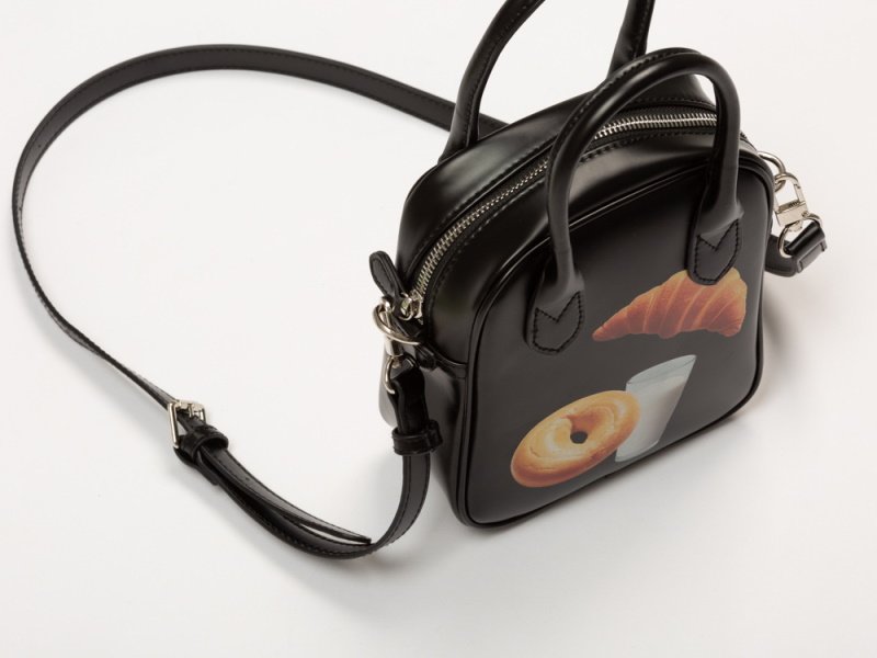 画像9: Croissant & bagel & milk print mini TOTE SHOULDER BAG　クロワッサン&ベーグル&ミルクプリントミニトートショルダーバッグユニセックス 男女兼用 (9)