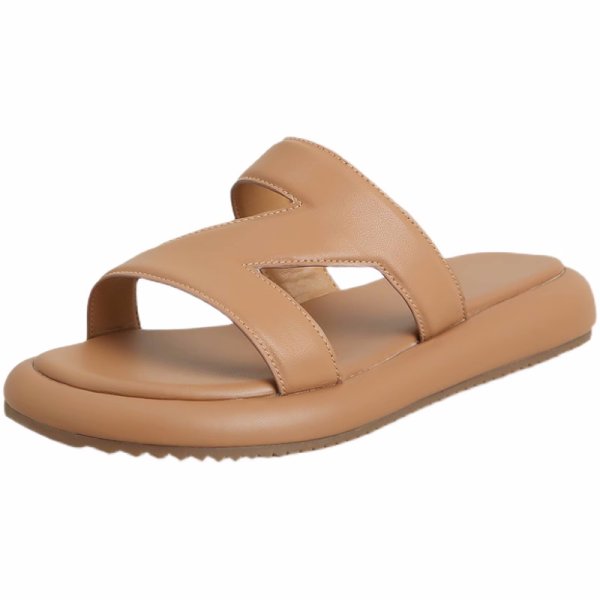 画像1: flat easy sandals slippers 　イージーフラットレザーサンダルスリッパ (1)