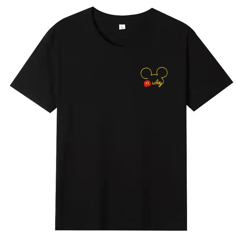 画像2: One point hidden Mickey Mouse Print Tshirts  ユニセックス男女兼用ワンポイント隠れミッキーマウス ミッキープリント  半袖 Tシャツ (2)