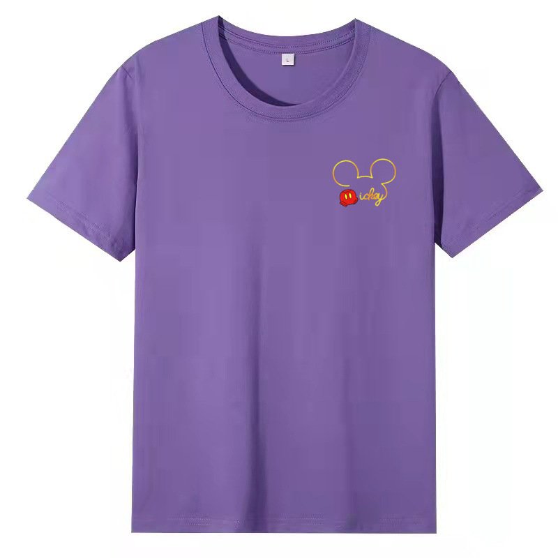 画像8: One point hidden Mickey Mouse Print Tshirts  ユニセックス男女兼用ワンポイント隠れミッキーマウス ミッキープリント  半袖 Tシャツ (8)