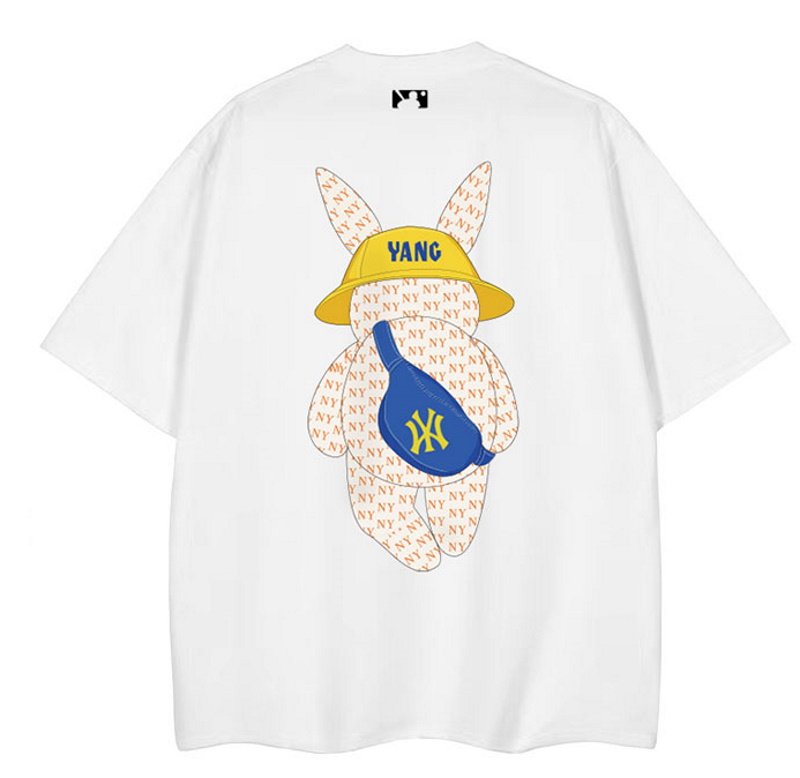 画像2: New York Yankees monogram rabbit Print Tshirts  ユニセックス男女兼用NYニューヨークヤンキース モノグラムラビットプリント  半袖 Tシャツ (2)