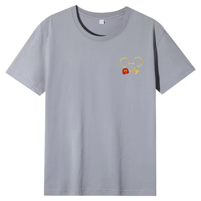 画像4: One point hidden Mickey Mouse Print Tshirts  ユニセックス男女兼用ワンポイント隠れミッキーマウス ミッキープリント  半袖 Tシャツ (4)