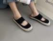 画像4: Women canvas casual flat outer wear fisherman Baotou half slippers espadrilles sandals slippers 　キャンバス カジュアル エスパドリーユフラットサンダル スリッパ (4)