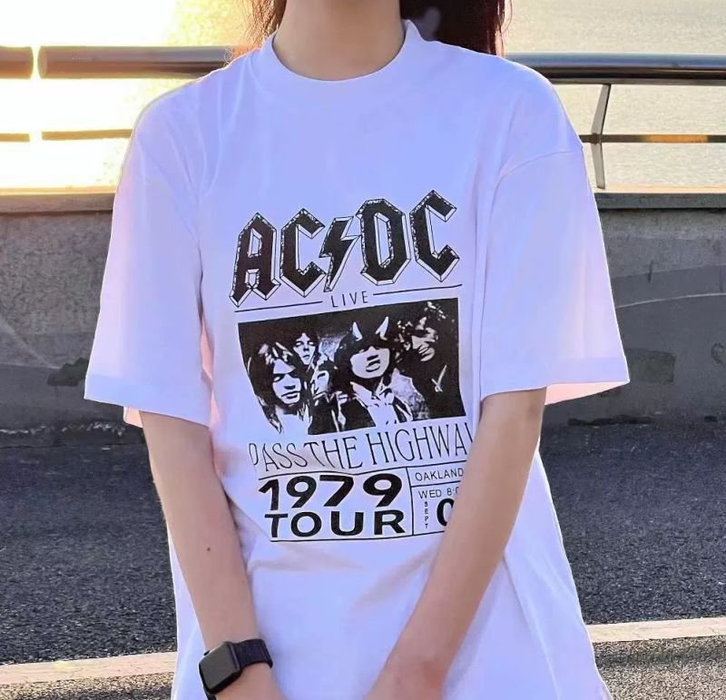 画像6: ACDC short sleeve Print Tshirts  ユニセックス男女兼用ACDCバンドプリント  半袖 Tシャツ (6)