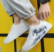 画像3:  Unisex Ukiyo-e paint leather  lace-up sneakers  ユニセックス メンズ男女兼用浮世絵レザーレースアップレザー スニーカー (3)