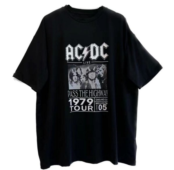 画像1: ACDC short sleeve Print Tshirts 　ユニセックス男女兼用ACDCバンドプリント  半袖 Tシャツ (1)