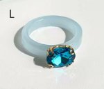 画像15: new fashion Colored gemstone diamond resin index finger ring　ニューフォアリングファッションリング指輪 (15)