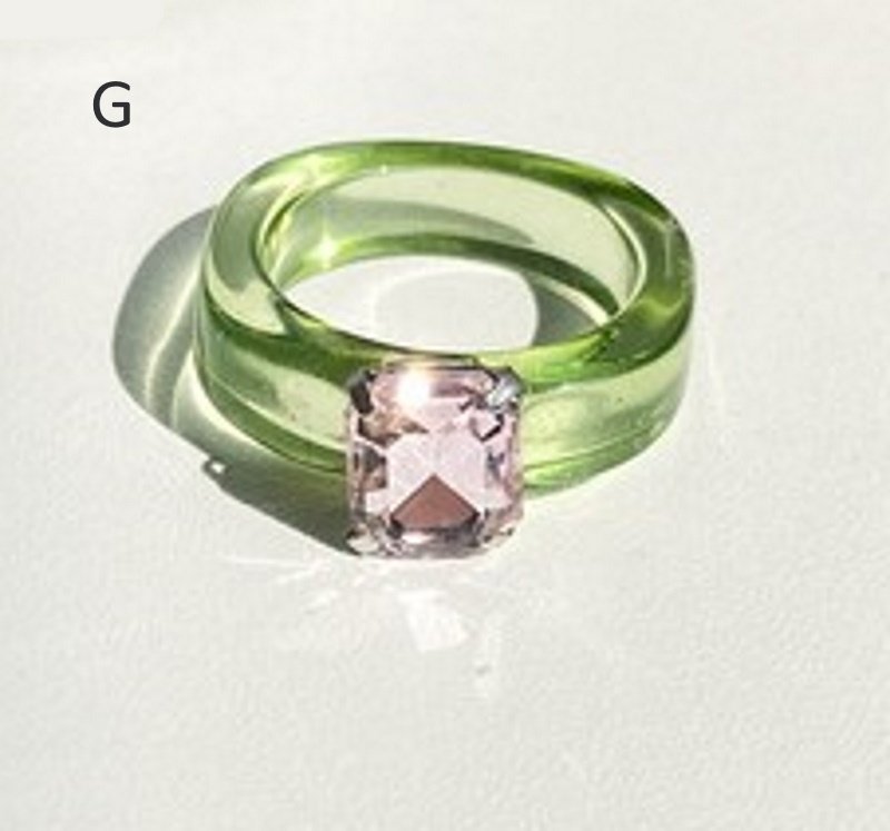 画像10: new fashion Colored gemstone diamond resin index finger ring ニューフォアリングファッションリング指輪 (10)