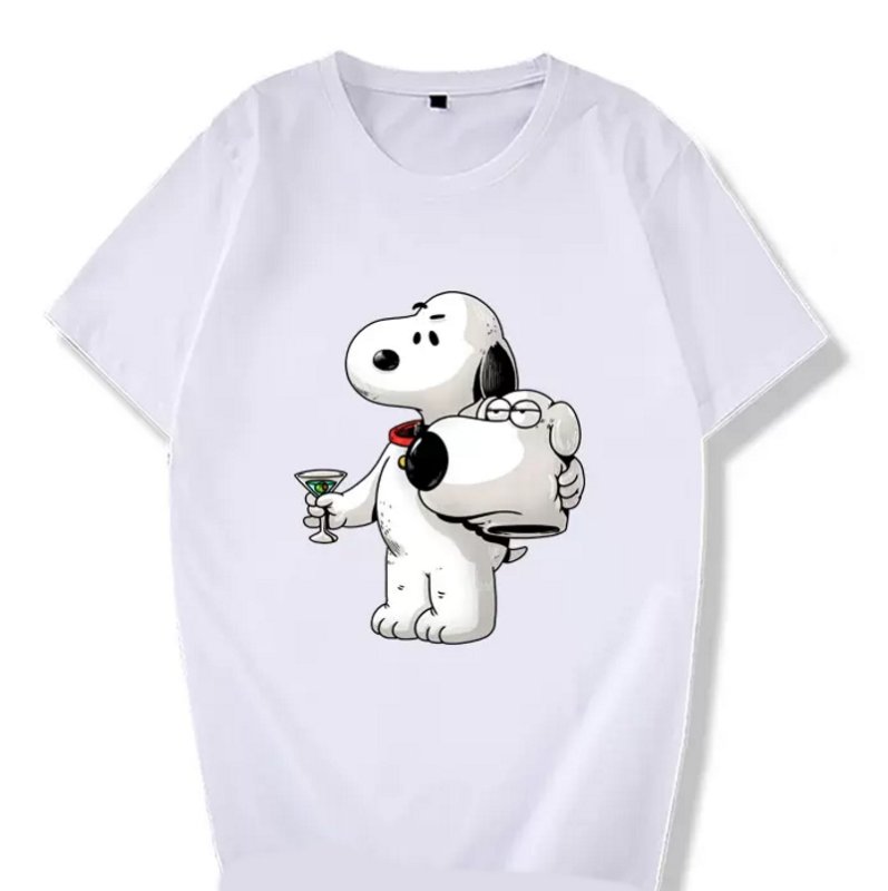 画像1: Spoof Snoopy Print Tshirts 　ユニセックス男女兼用 なりすましスヌーピープリント 半袖 Tシャツ (1)
