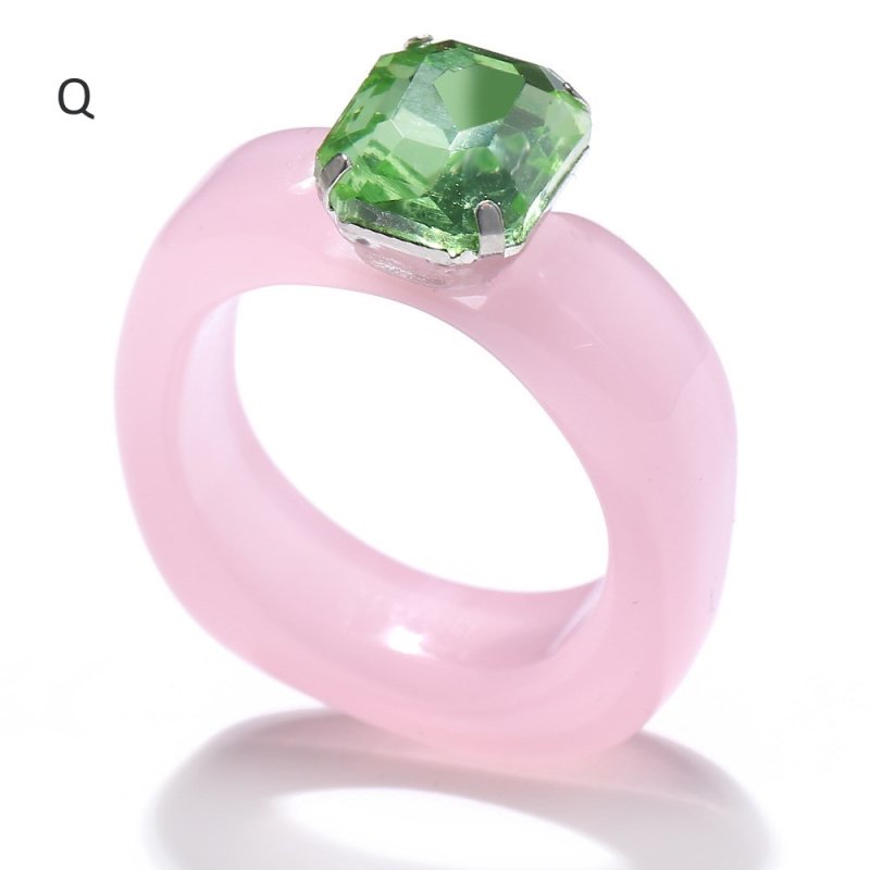 画像20: new fashion Colored gemstone diamond resin index finger ring ニューフォアリングファッションリング指輪 (20)