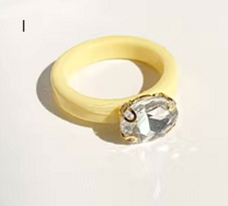 画像12: new fashion Colored gemstone diamond resin index finger ring ニューフォアリングファッションリング指輪 (12)