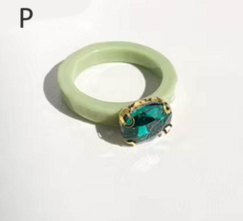 画像19: new fashion Colored gemstone diamond resin index finger ring ニューフォアリングファッションリング指輪 (19)