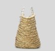 画像3: crystal diamond handle tote basket bag straw woven bag　クリスタルダイヤモンドハンドルトート籠かごバッグバスケットバッグ (3)