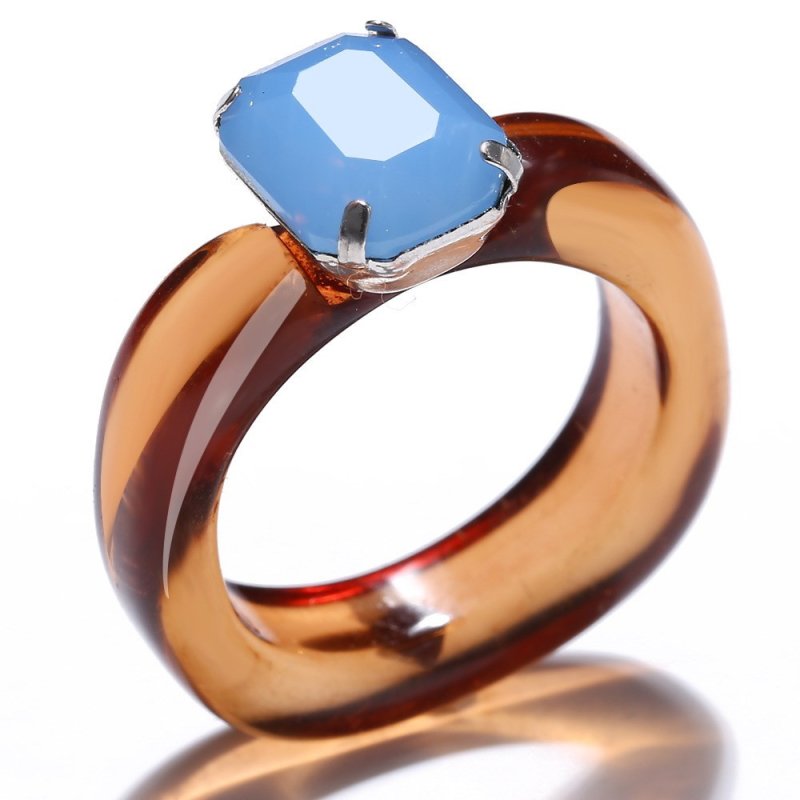 画像22: new fashion Colored gemstone diamond resin index finger ring ニューフォアリングファッションリング指輪 (22)
