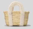 画像2: Crystal Diamond & Pearl & Color Stone Small Basket Tote Shoulder Bag straw woven bag　クリスタルダイヤモンド＆パール＆カラーストーンスモールかごトートショルダーバッグ籠かごバッグバスケットバッグ (2)