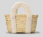 画像2: Crystal Diamond & Pearl & Color Stone Small Basket Tote Shoulder Bag straw woven bag　クリスタルダイヤモンド＆パール＆カラーストーンスモールかごトートショルダーバッグ籠かごバッグバスケットバッグ (2)