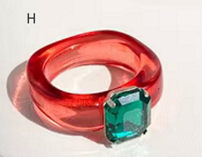 画像11: new fashion Colored gemstone diamond resin index finger ring ニューフォアリングファッションリング指輪 (11)