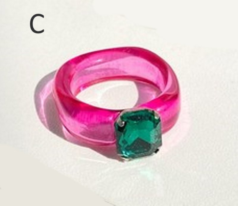画像6: new fashion Colored gemstone diamond resin index finger ring ニューフォアリングファッションリング指輪 (6)