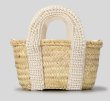 画像5: Crystal Diamond & Pearl & Color Stone Small Basket Tote Shoulder Bag straw woven bag　クリスタルダイヤモンド＆パール＆カラーストーンスモールかごトートショルダーバッグ籠かごバッグバスケットバッグ (5)