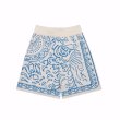 画像2: cashew flower logo jacquard knitted shorts pants 　 男女兼用ユニセックスフラワーロゴジャカードニットショーツパンツ  (2)