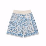 画像2: cashew flower logo jacquard knitted shorts pants 　 男女兼用ユニセックスフラワーロゴジャカードニットショーツパンツ  (2)