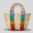 画像3: Crystal Diamond & Pearl & Color Stone Small Basket Tote Shoulder Bag straw woven bag　クリスタルダイヤモンド＆パール＆カラーストーンスモールかごトートショルダーバッグ籠かごバッグバスケットバッグ (3)