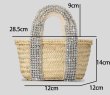 画像12: Crystal Diamond & Pearl & Color Stone Small Basket Tote Shoulder Bag straw woven bag　クリスタルダイヤモンド＆パール＆カラーストーンスモールかごトートショルダーバッグ籠かごバッグバスケットバッグ (12)